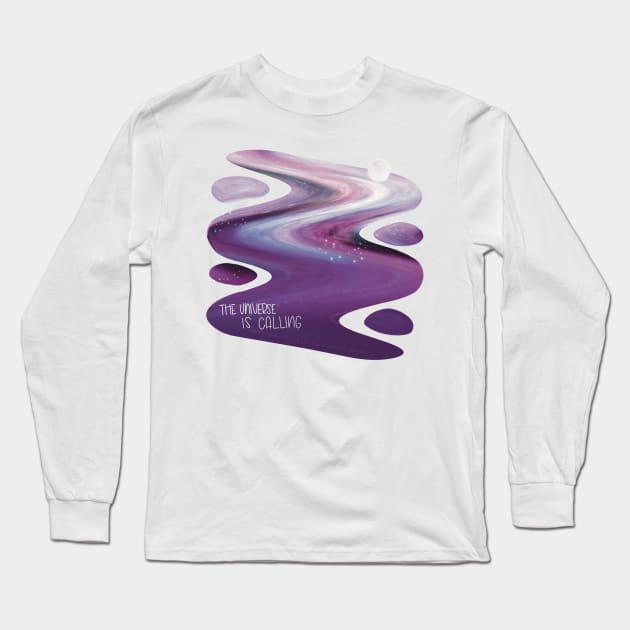 The Universe Is Calling Long Sleeve T-Shirt by Blodyn-Yr-Haul